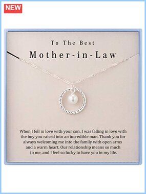 925 Sterling Silver Mother in Law Pendant Necklace 18in Gift